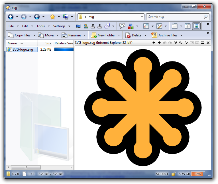 SVG file displayed in the Directory Opus viewer pane via Internet Explorer 9